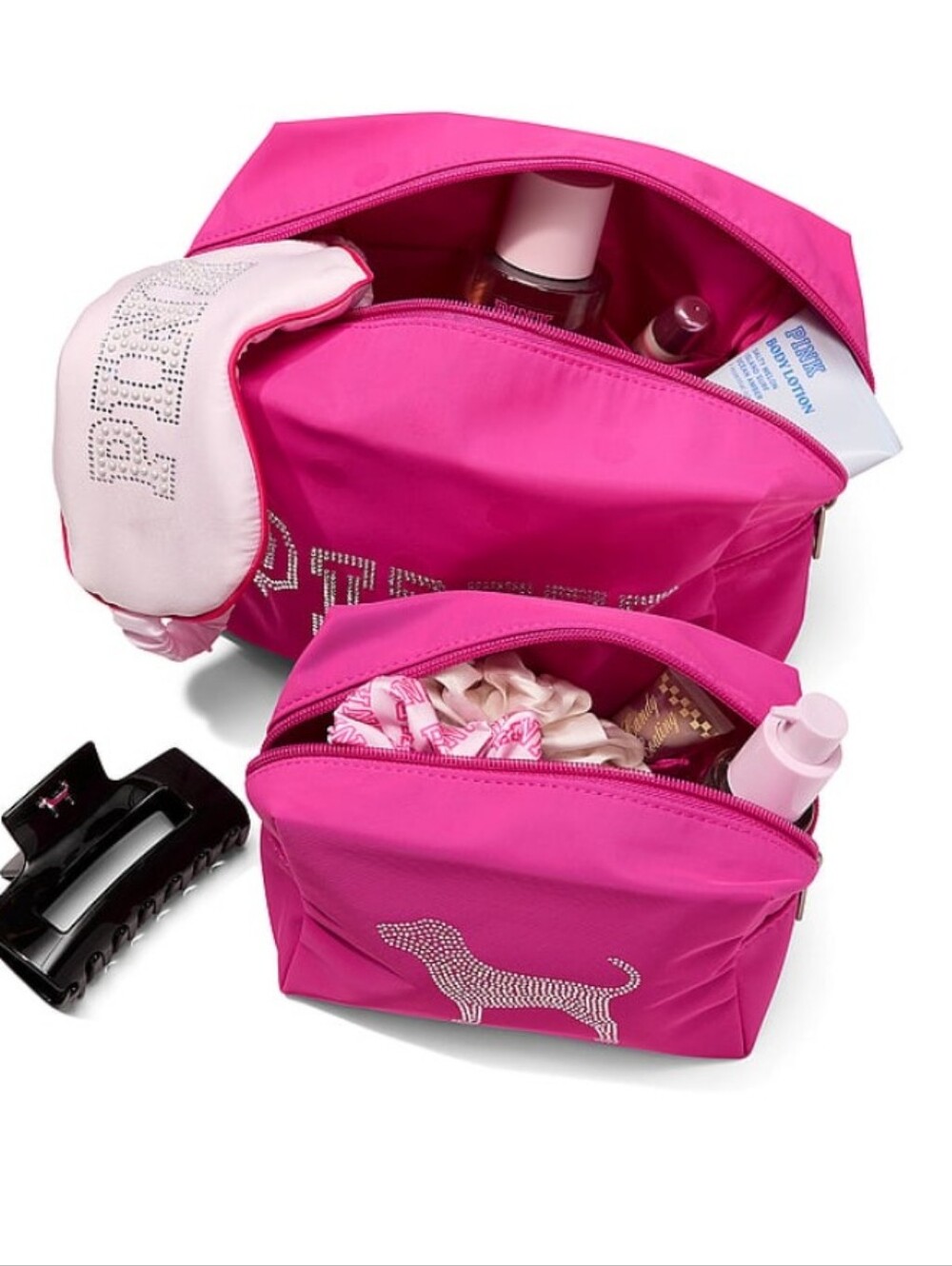 PINK Victoria's Secret Runway Ready Top Zip Makeup Bag Set GWP 2026 FASHION SHOW